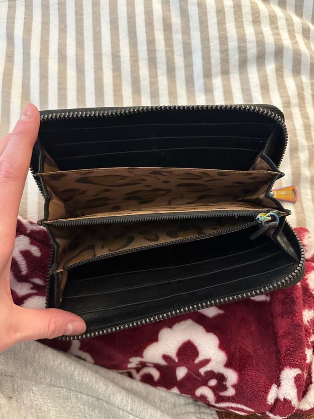 Aimee Kestenberg Black Wallet with Iridescent Zipper Pull - Picture 3 of 4